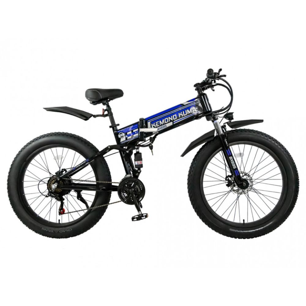 Электровелосипед HIPER KEMONO KUMA BX695 (R26FAT 500W 48V) складной, алюм, 7скор
